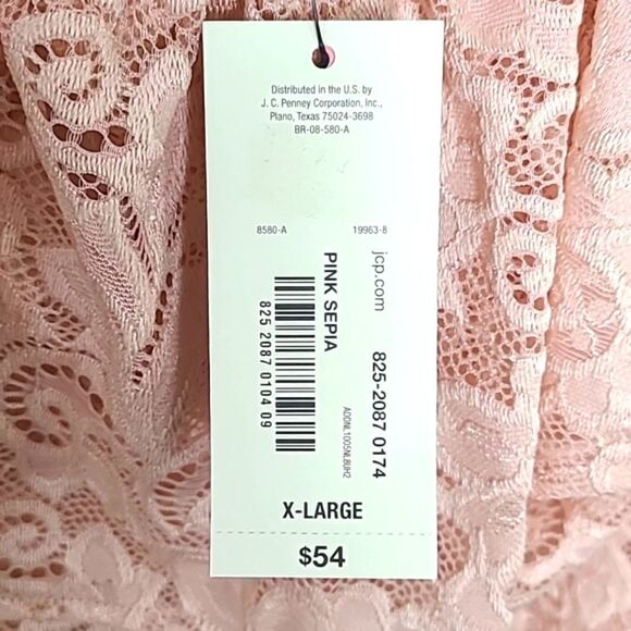 BOLD elements Pink Lace Blouse, Off the Shoulder, Size XL, NWT - Picture 8 of 9